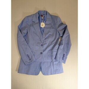 STAUD Periwinkle City Blazer- Medium Blue Women's Blazer